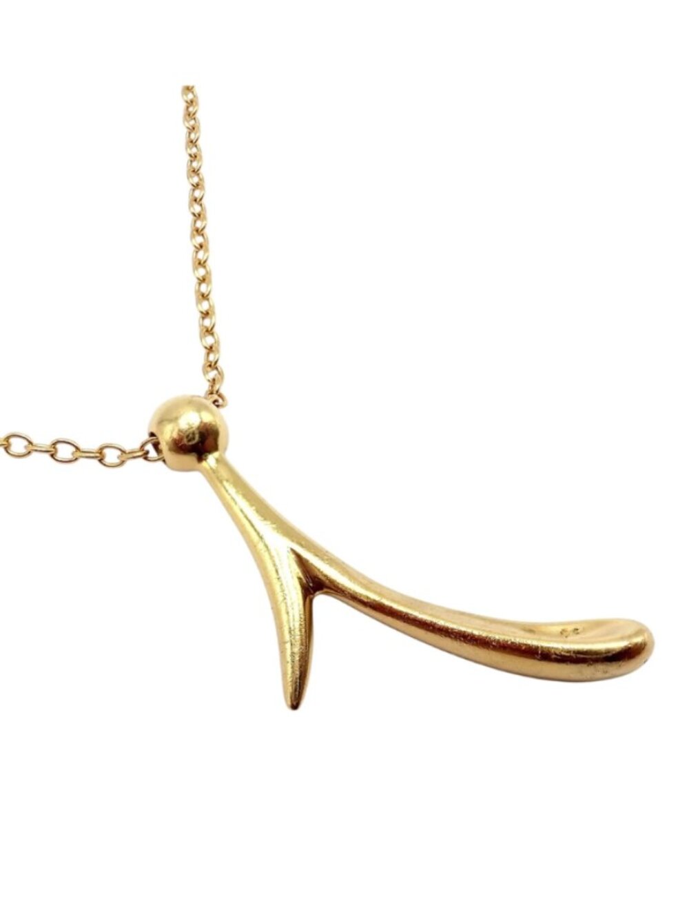 Vintage! Tiffany & Co Peretti 18k Gold 31" Chain Initial I Pendant Necklace 1983